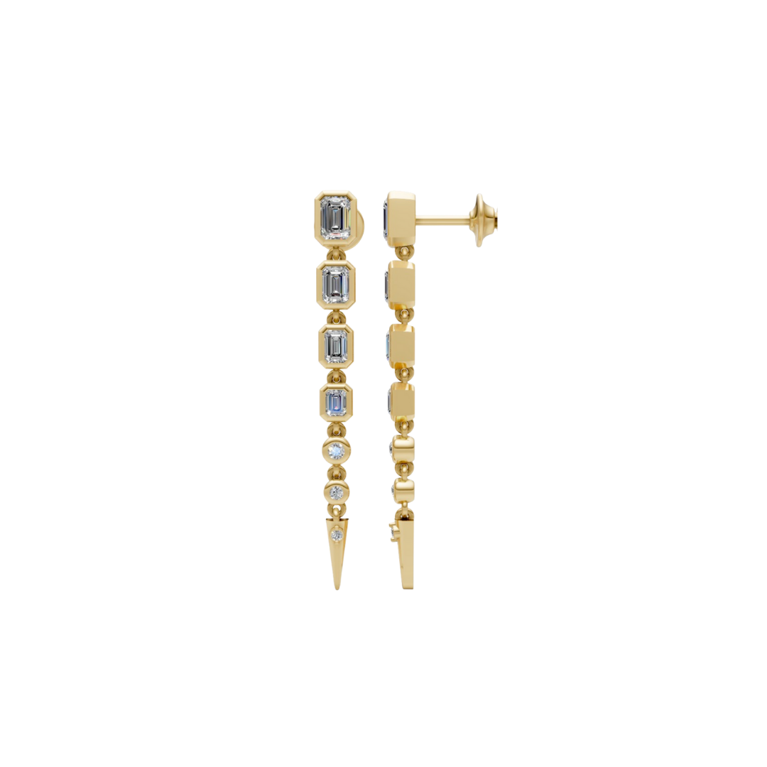 Bezel Emerald Diamond Spike Drops – Henri Noël