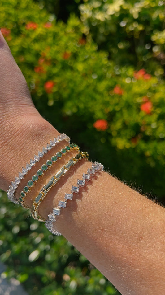 Bezel Emerald Tennis Bracelet – Henri Noël