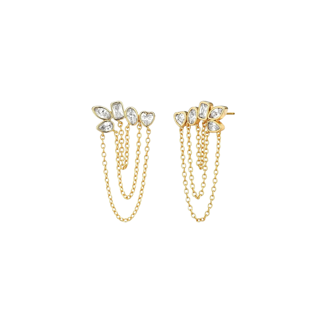 Bezel Fancy Shape Diamond Jumpe Rope Earrings – Henri Noël
