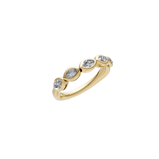 Bezel Marquise Diamond Half Band – Henri Noël