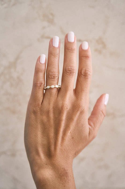 Bezel Marquise Diamond Half Band – Henri Noël