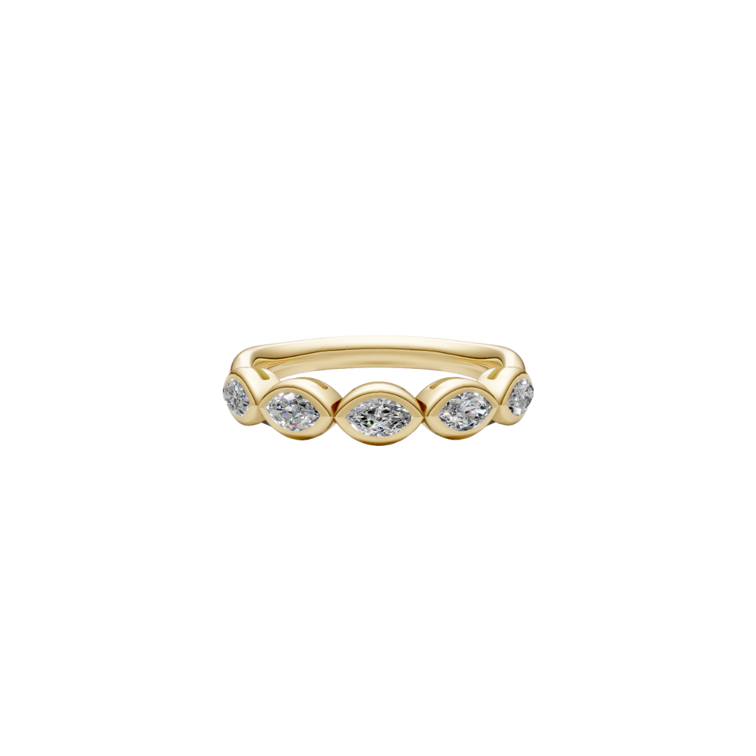 Bezel Marquise Diamond Half Band – Henri Noël