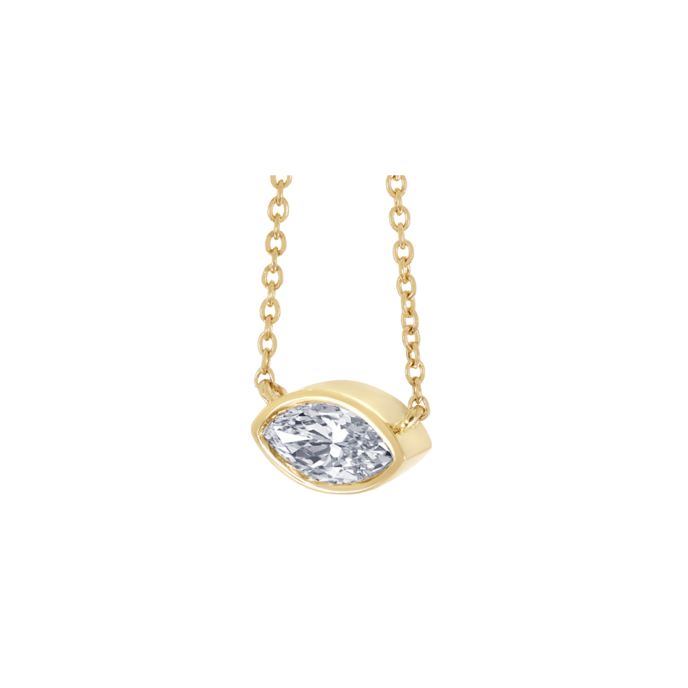 Bezel Marquise Diamond Necklace – Henri Noël