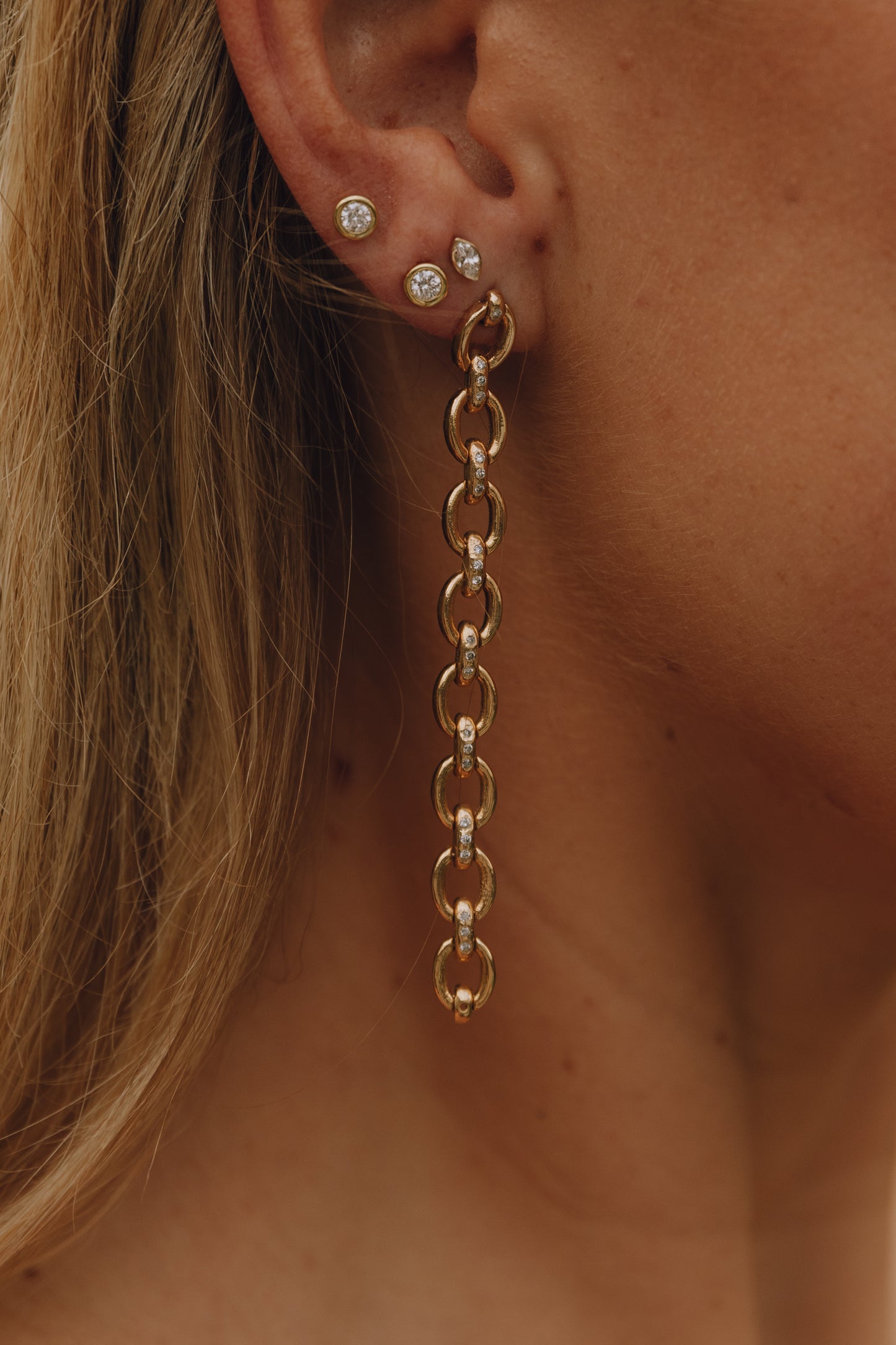 Bezel Mini Diamond Studs – Henri Noël