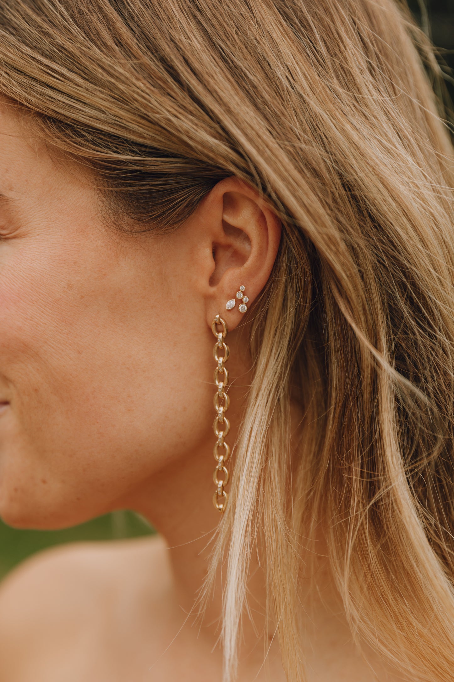 Bezel Mini Diamond Studs – Henri Noël