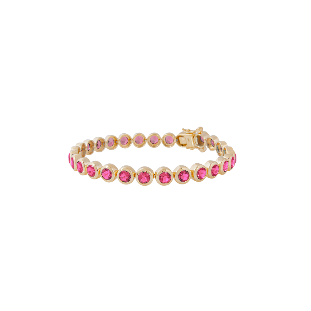 Bezel Pink Tourmaline Tennis Bracelet – Henri Noël