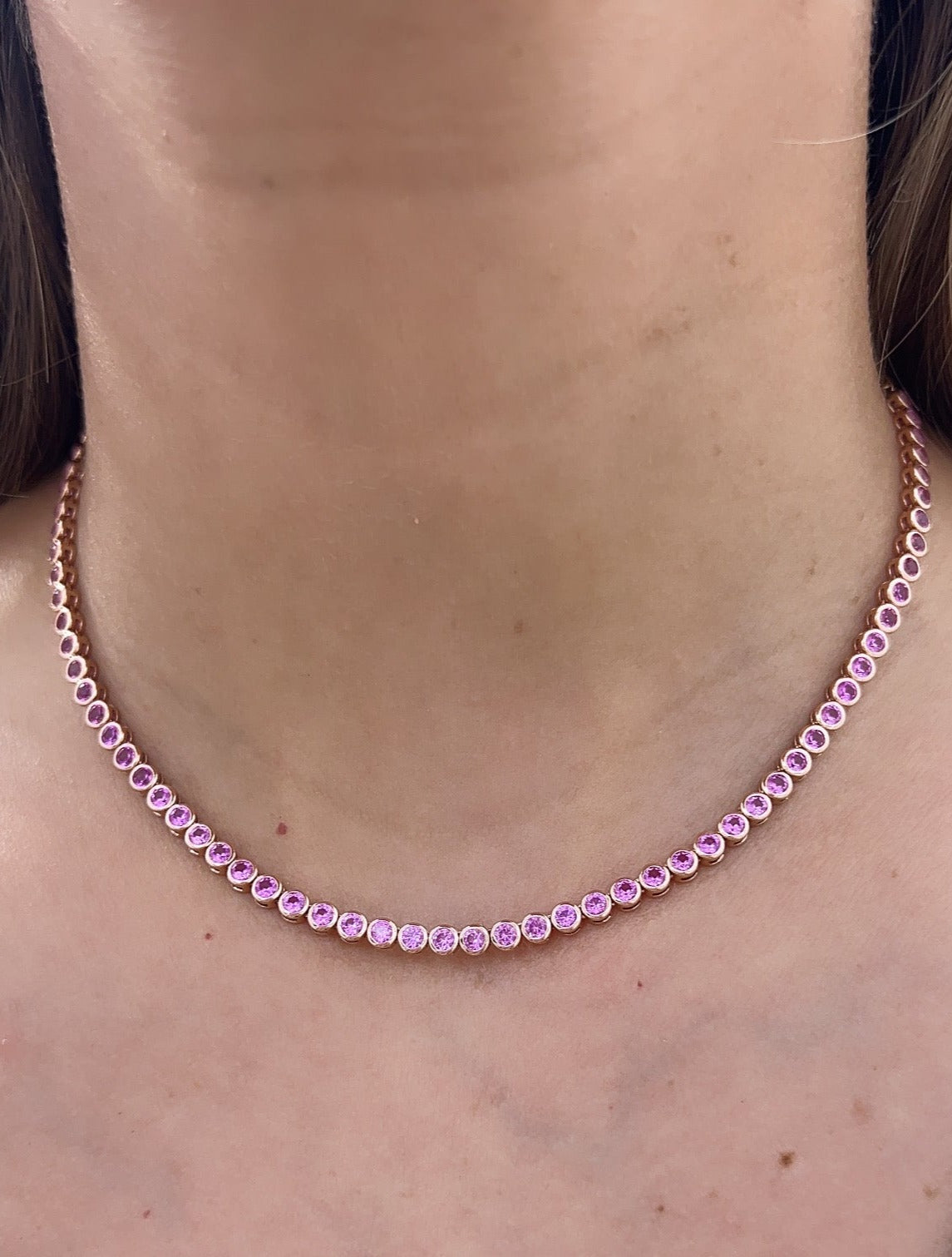 Bezel Sapphire Tennis Choker – Henri Noël