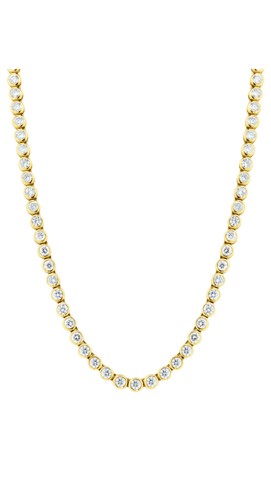 Bezel Set Diamond Tennis Necklace – Henri Noël