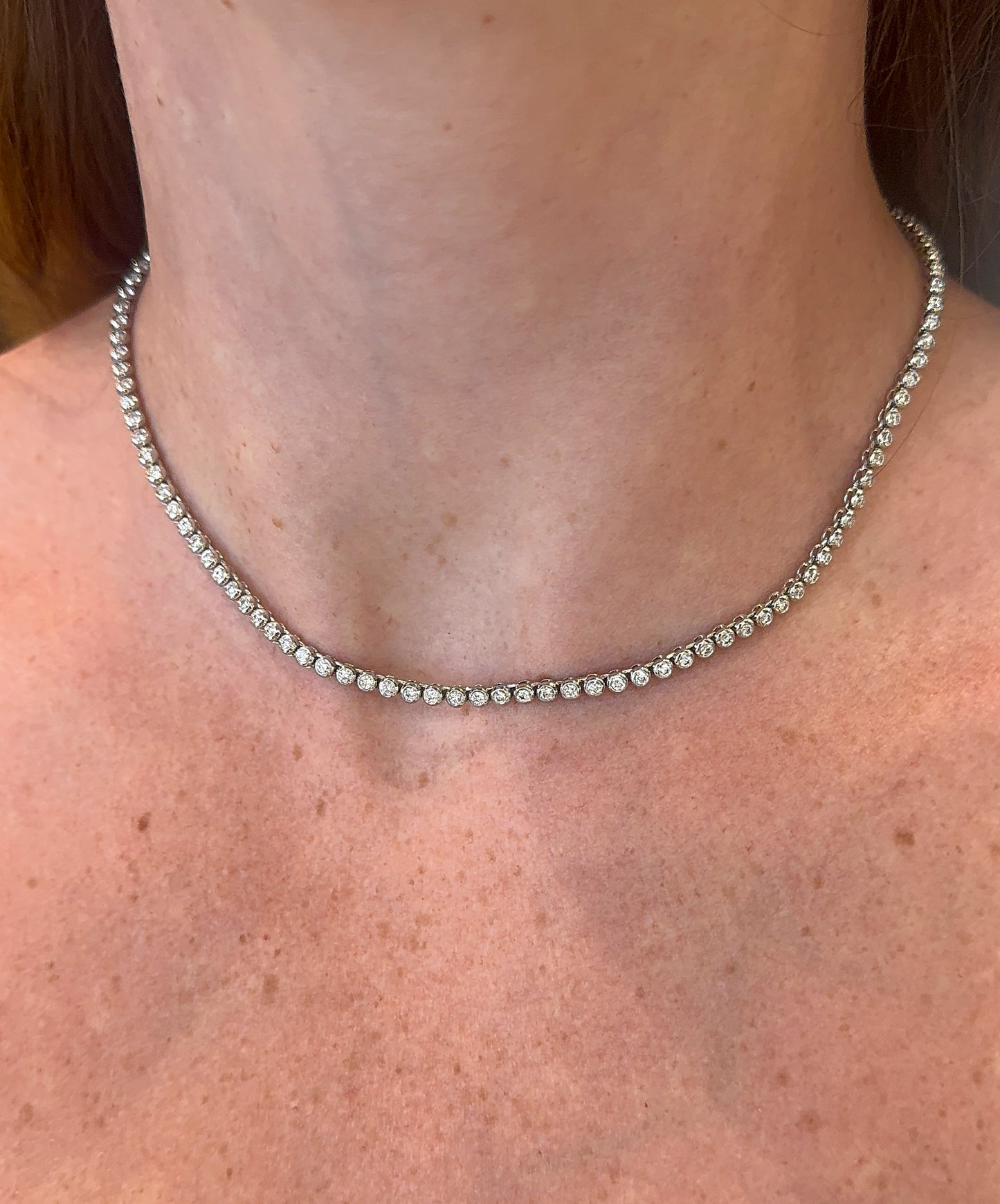 Bezel Set Diamond Tennis Necklace – Henri Noël