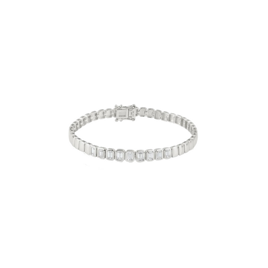 Bezel Set Emerald Half Tennis Bracelet – Henri Noël