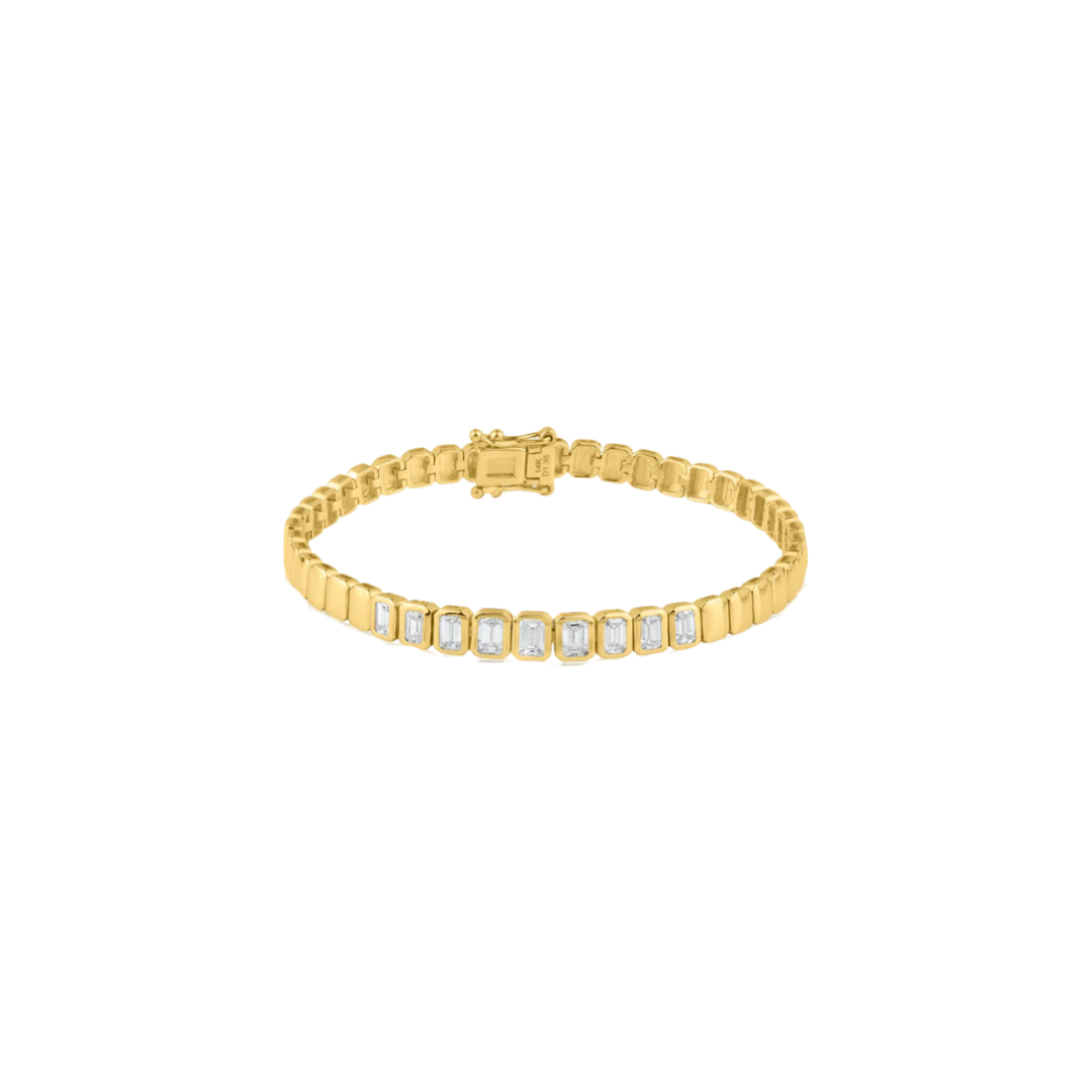 Bezel Set Emerald Half Tennis Bracelet – Henri Noël