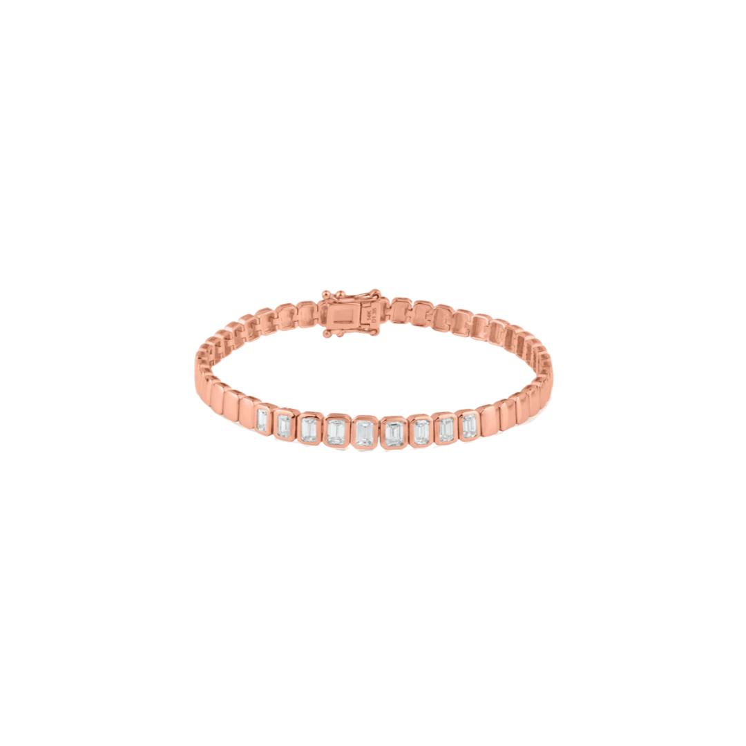 Bezel Set Emerald Half Tennis Bracelet – Henri Noël