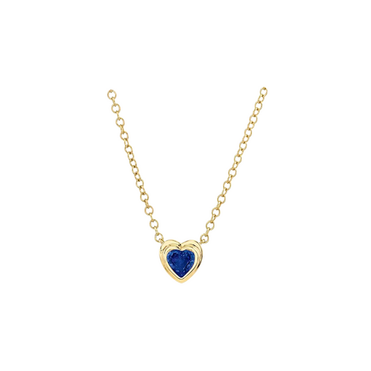 Bezel Set Gemstone Heart Necklace – Henri Noël