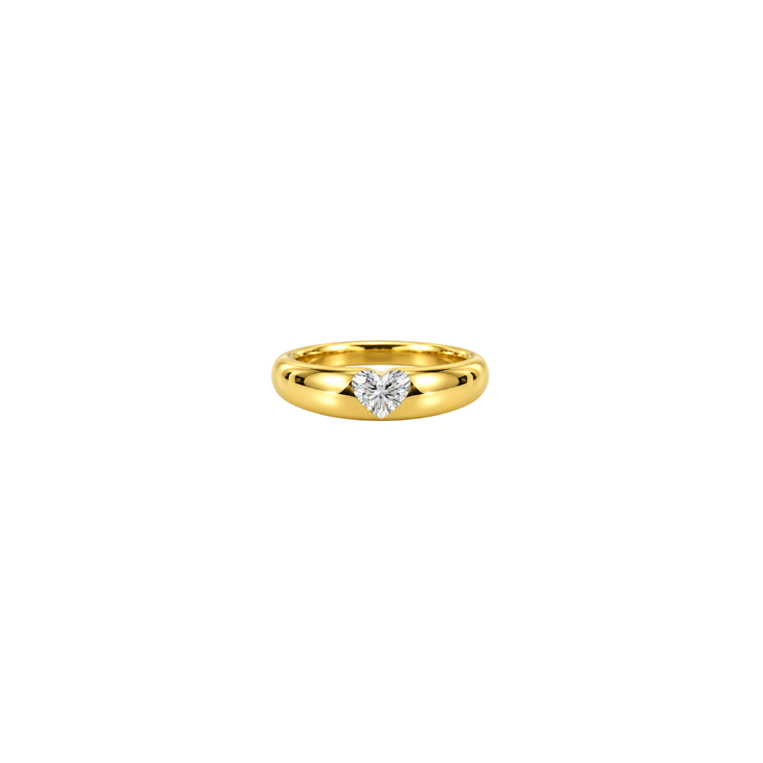 Bezel Set Heart Diamond Ring – Henri Noël