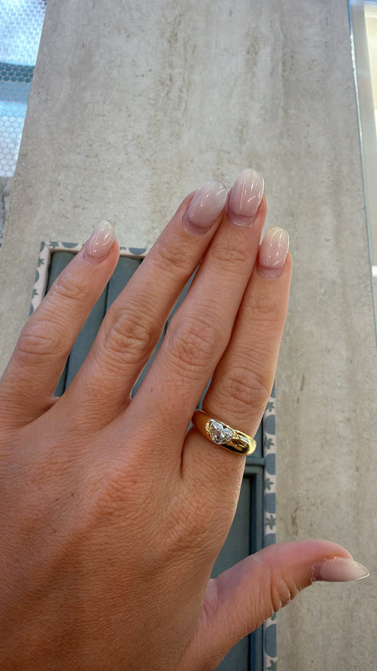 Bezel Set Heart Diamond Ring – Henri Noël