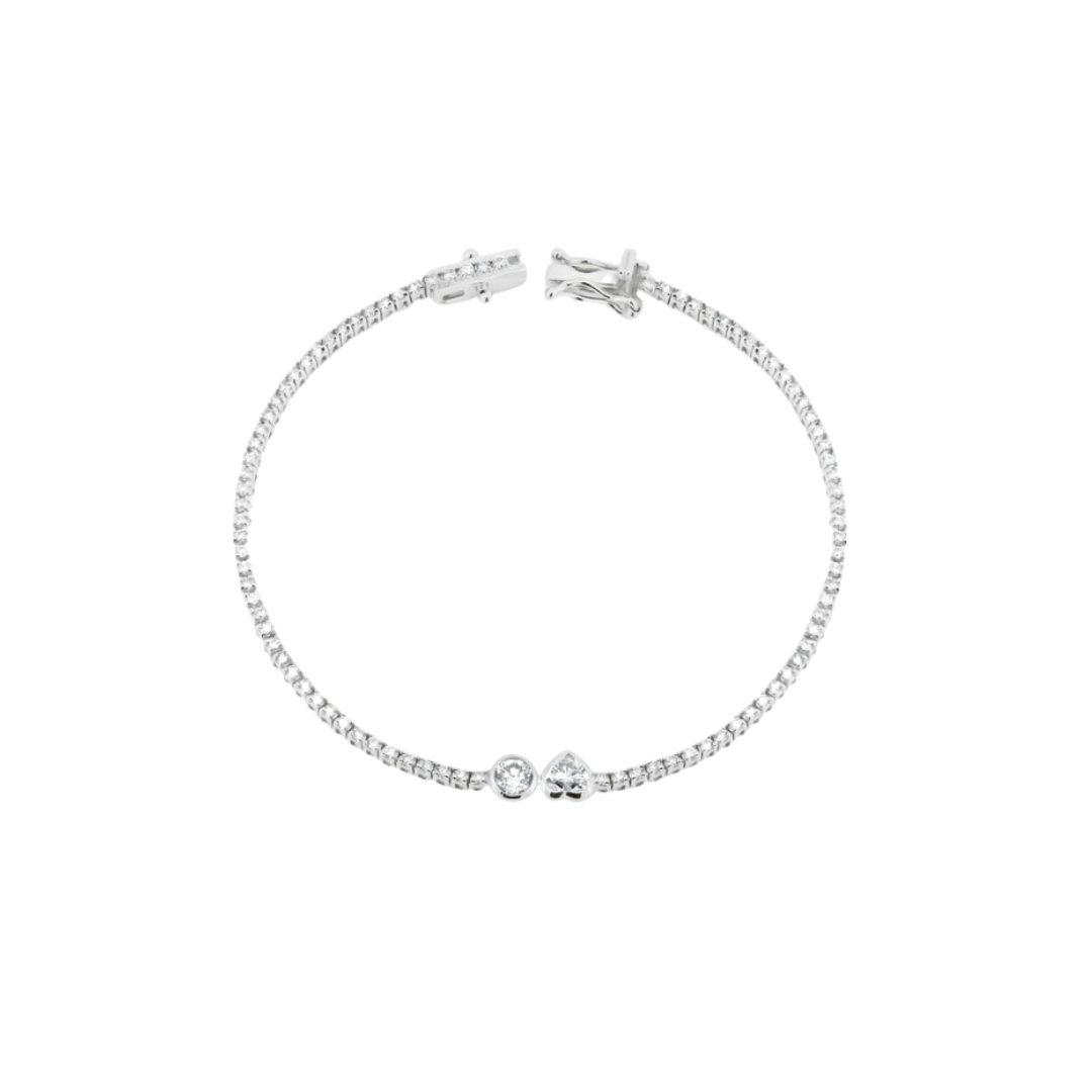 Bezel Toi et Moi Diamond Tennis Bracelet – Henri Noël