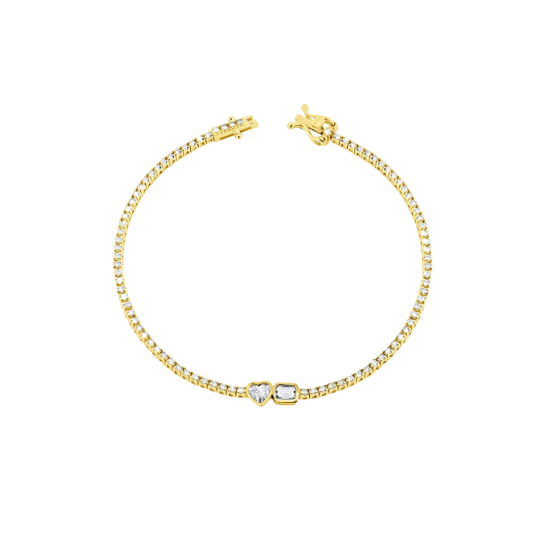 Bezel Toi et Moi Diamond Tennis Bracelet – Henri Noël