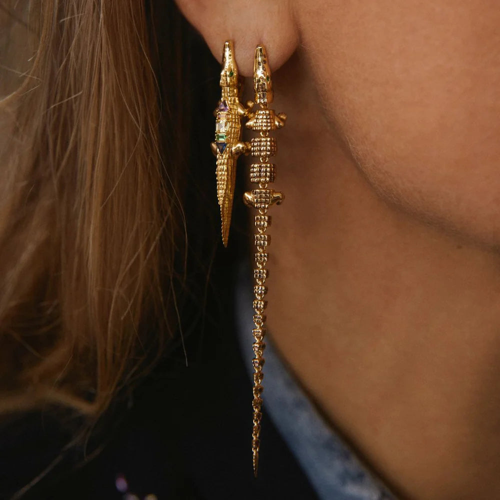 Alligator Vertebrae Bite Earring Extra Long – Henri Noël