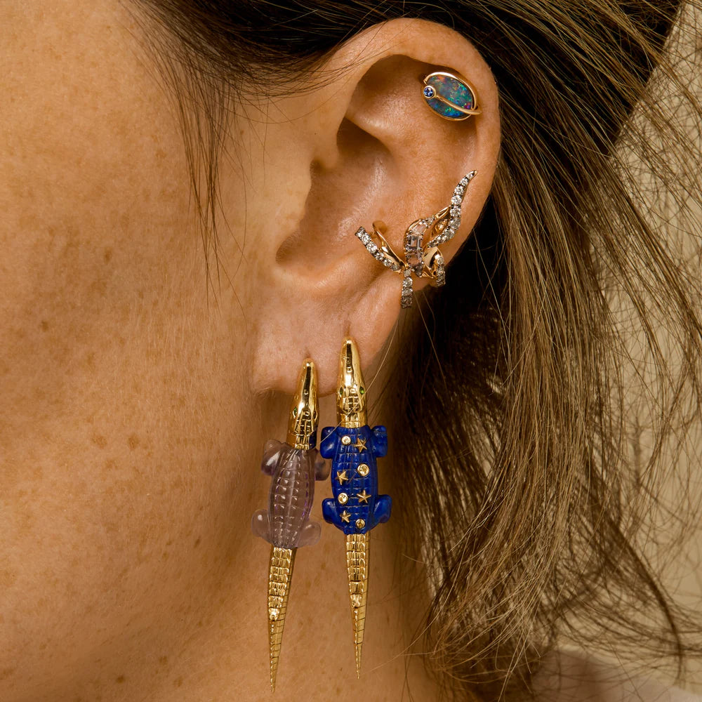 Lapis Lazuli Alligator Bite Earring – Henri Noël