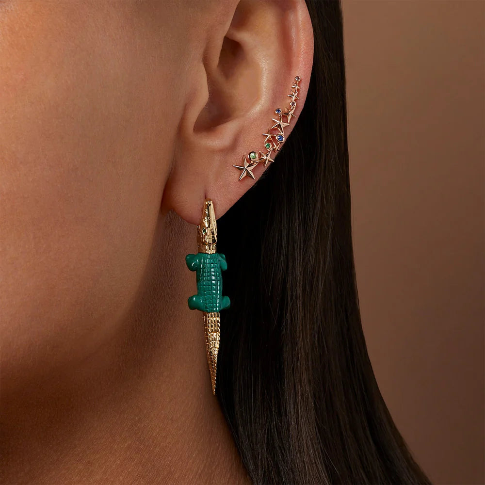 Malachite Alligator Bite Earring – Henri Noël
