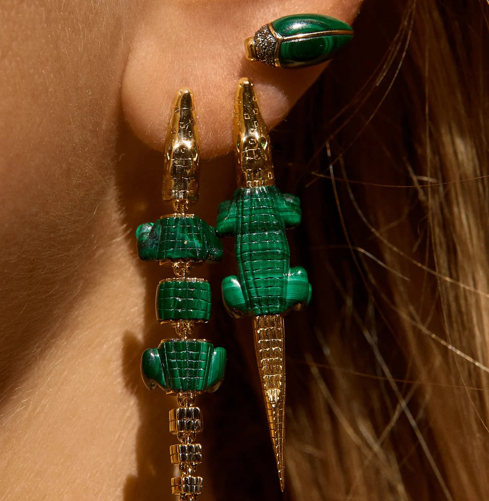 Malachite Alligator Bite Earring – Henri Noël