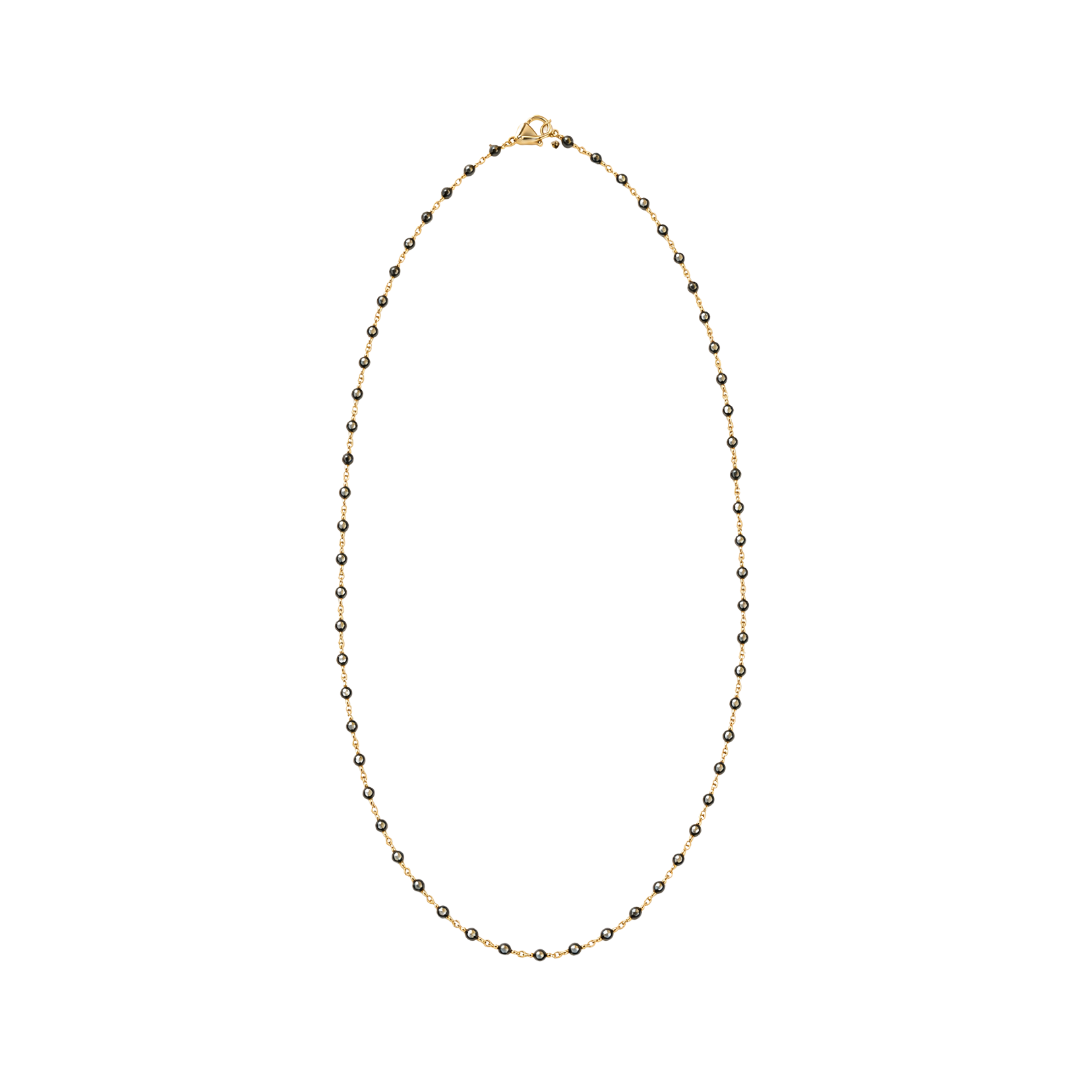 Black Enamel Bezel Diamond Necklace