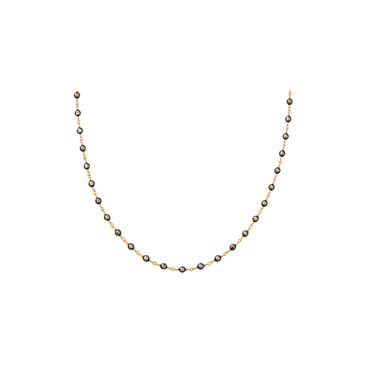 Black Enamel Bezel Diamond Necklace