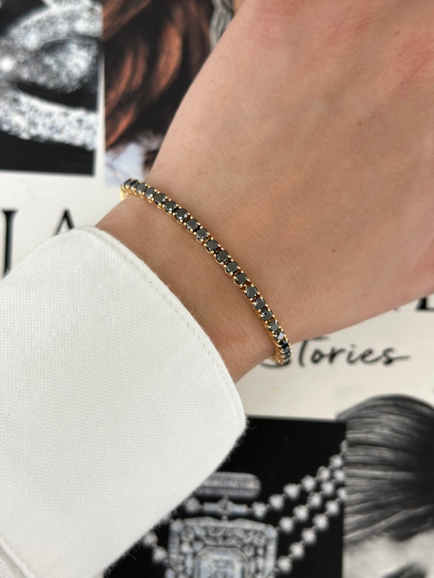 Black Diamond Tennis Bracelet – Henri Noël