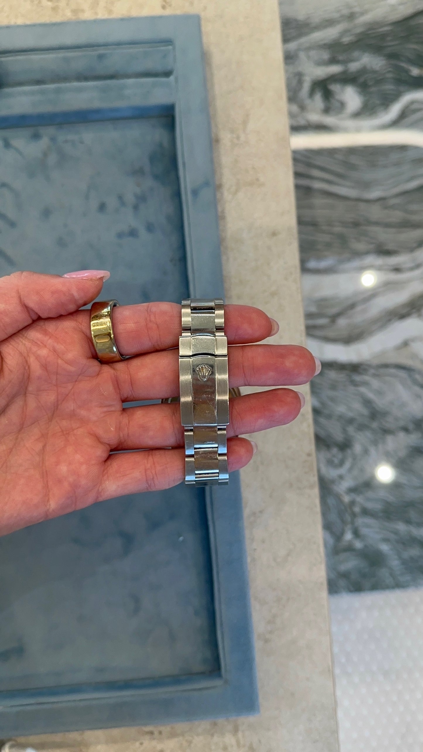 Estate Rolex Blue Face Oyster Perpetual Datejust