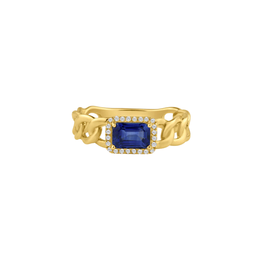 Blue Sapphire Randall Chain Ring – Henri Noël