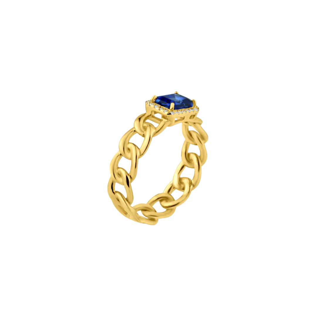 Blue Sapphire Randall Chain Ring – Henri Noël