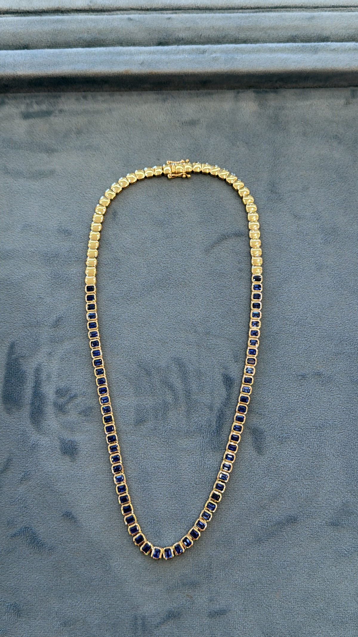 Blue Sapphire Tennis Necklace – Henri Noël