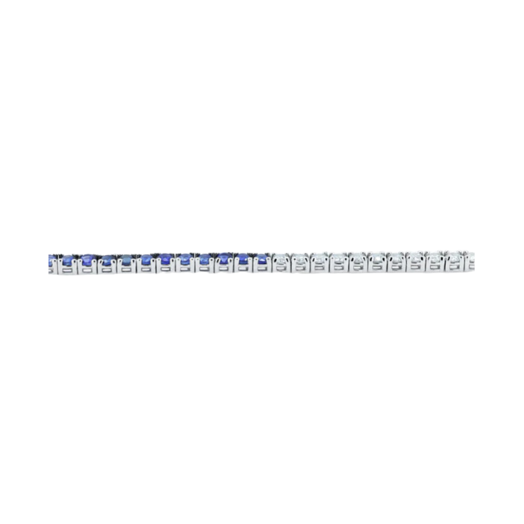Blue Sapphire and Diamond Tennis Bracelet – Henri Noël