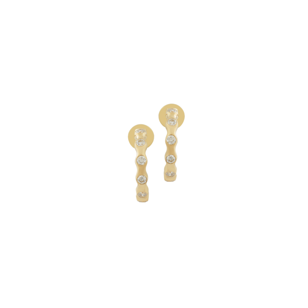 Bubble Diamond Open Hoops