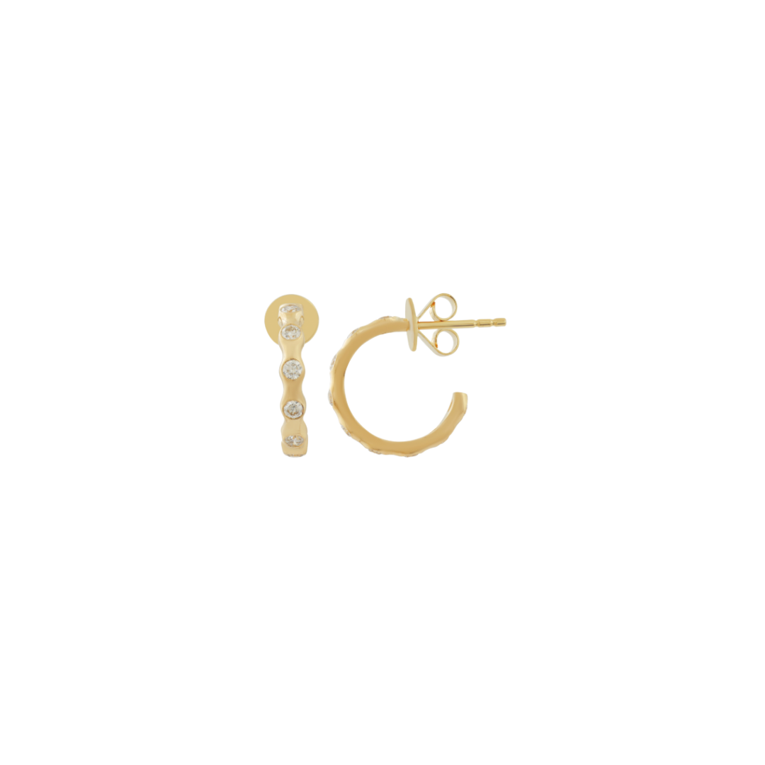 Bubble Diamond Open Hoops