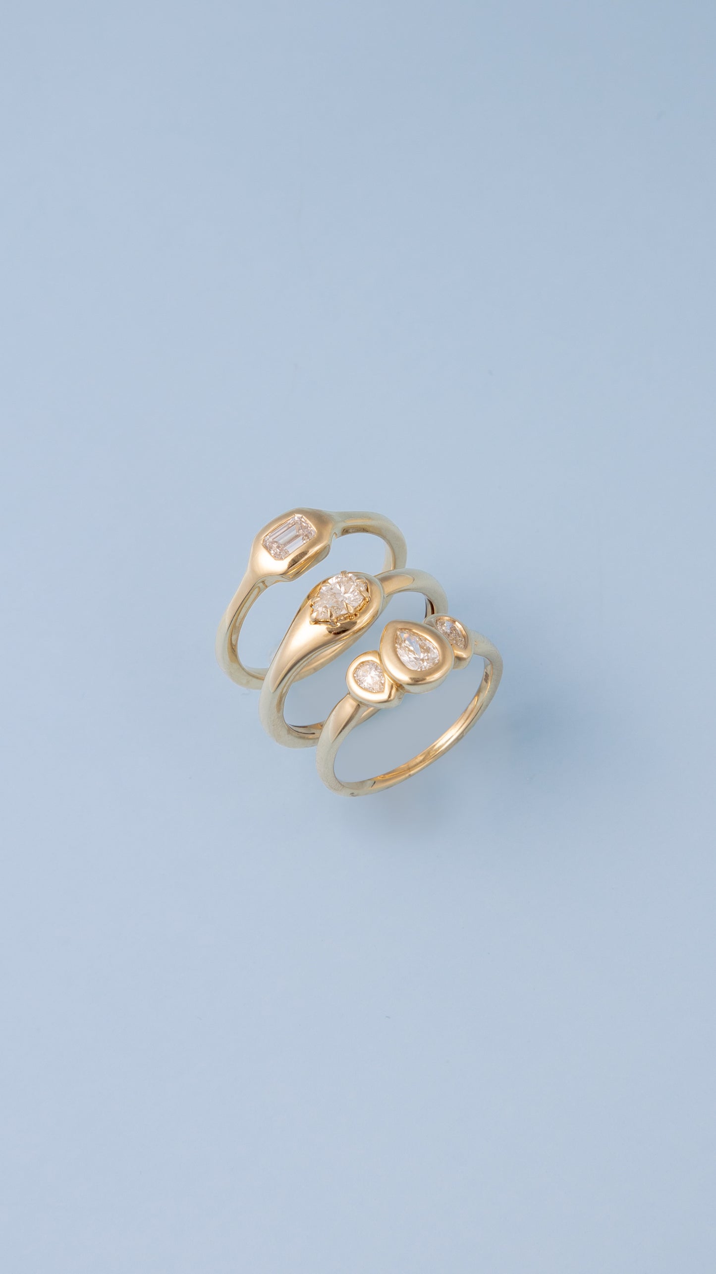 Bubble Bezel Oval Diamond Ring