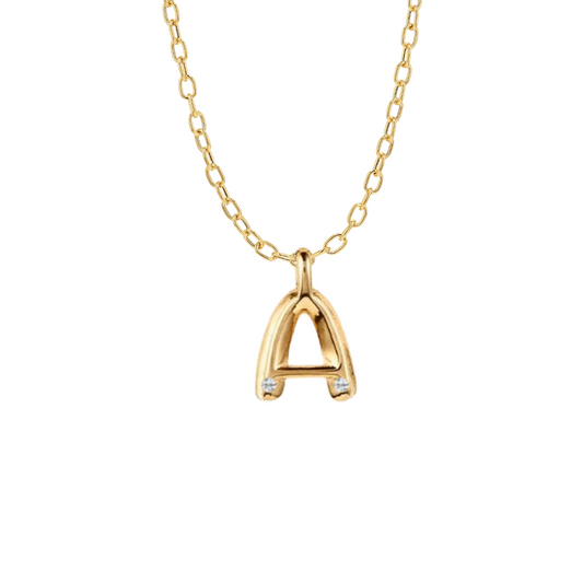 Bubble Diamond Initial Necklace - Large – Henri Noël