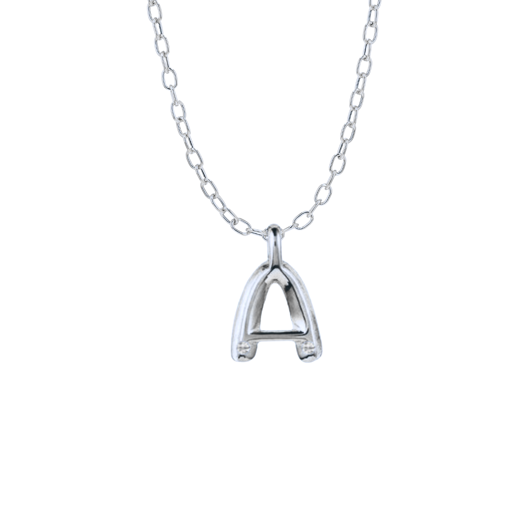 Bubble Diamond Initial Necklace - Large / White Gold – Henri Noël