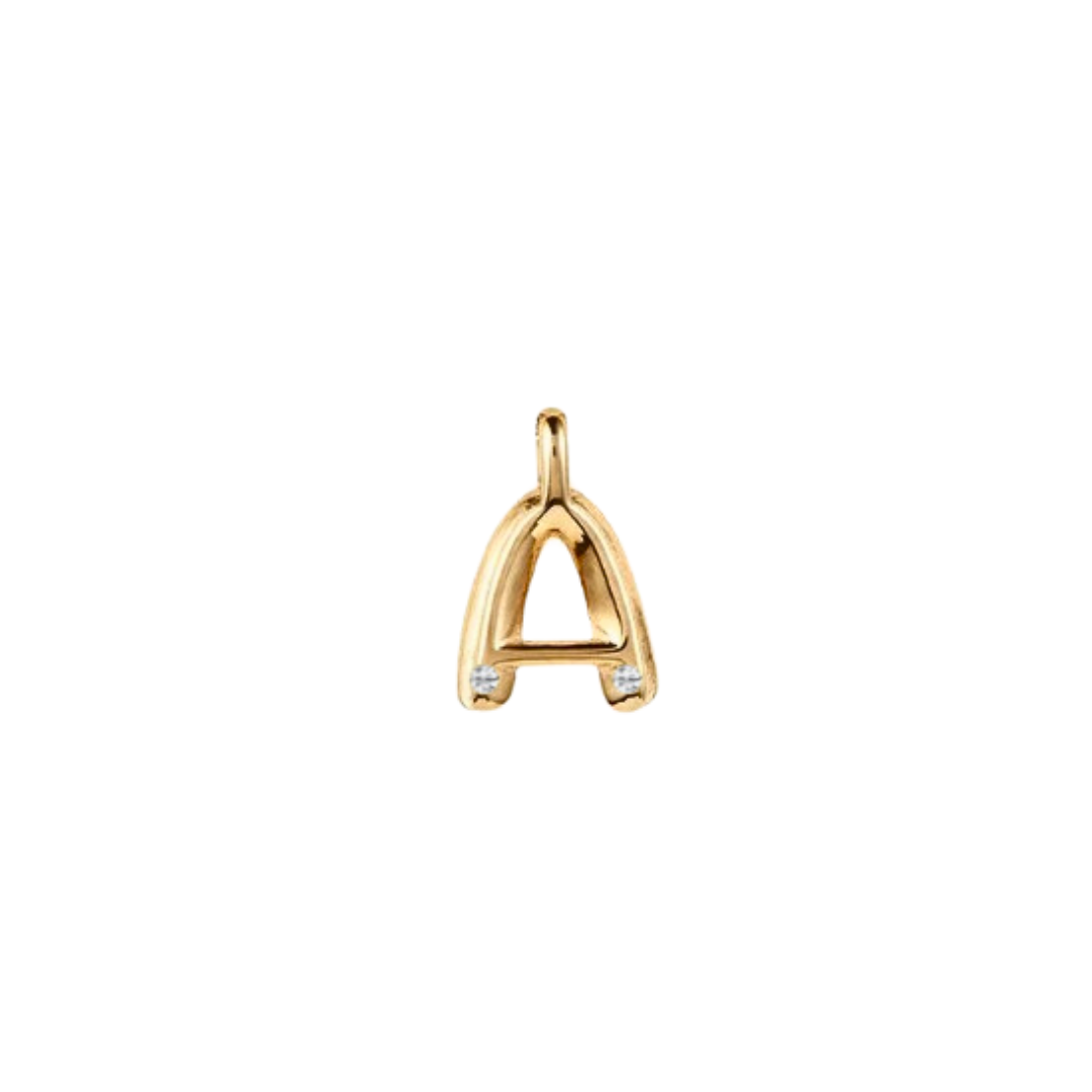 Bubble Diamond Initial Pendant – Henri Noël