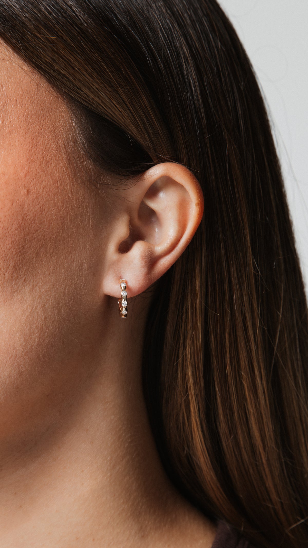 Bubble Diamond Open Hoops