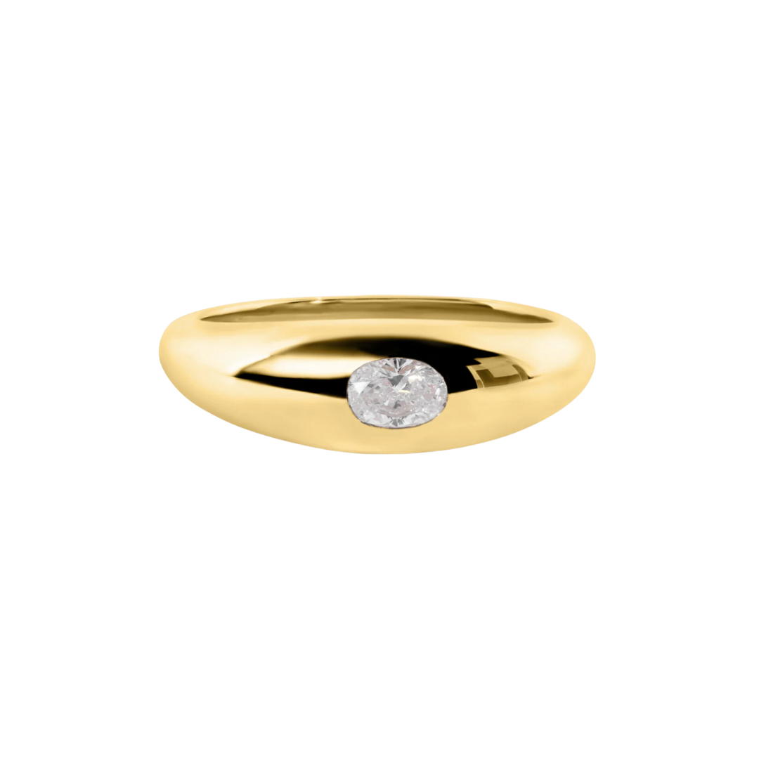 Mini Bubble Diamond Signet Ring – Henri Noël