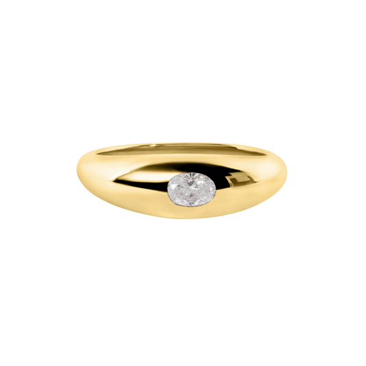 Mini Bubble Diamond Signet Ring – Henri Noël