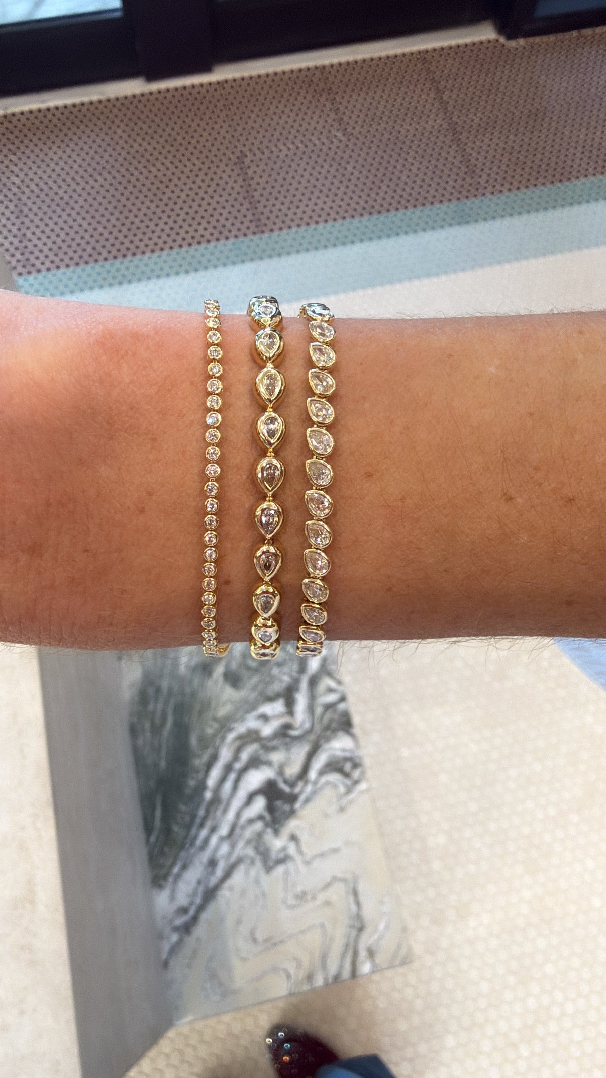 Pear Diamond Bezel Tennis Bracelet – Henri Noël