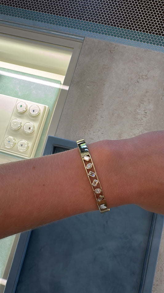 Fancy Shaped Diamond Bangle