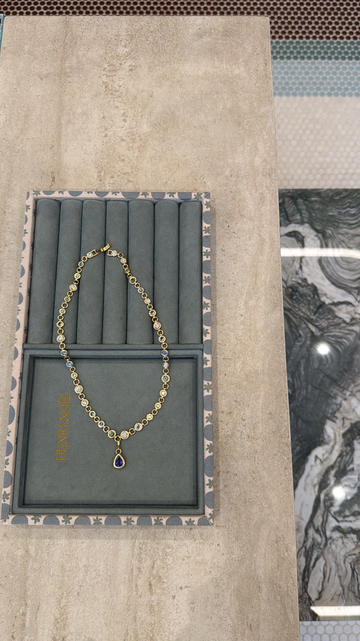 Sybil Sapphire and Diamond Tennis Necklace – Henri Noël