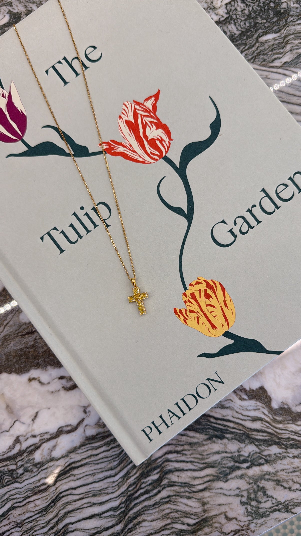 Yellow Diamond Cross Necklace