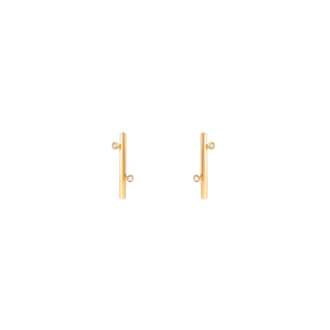 Carolina Neves- Diamond Curved Earring – Henri Noël