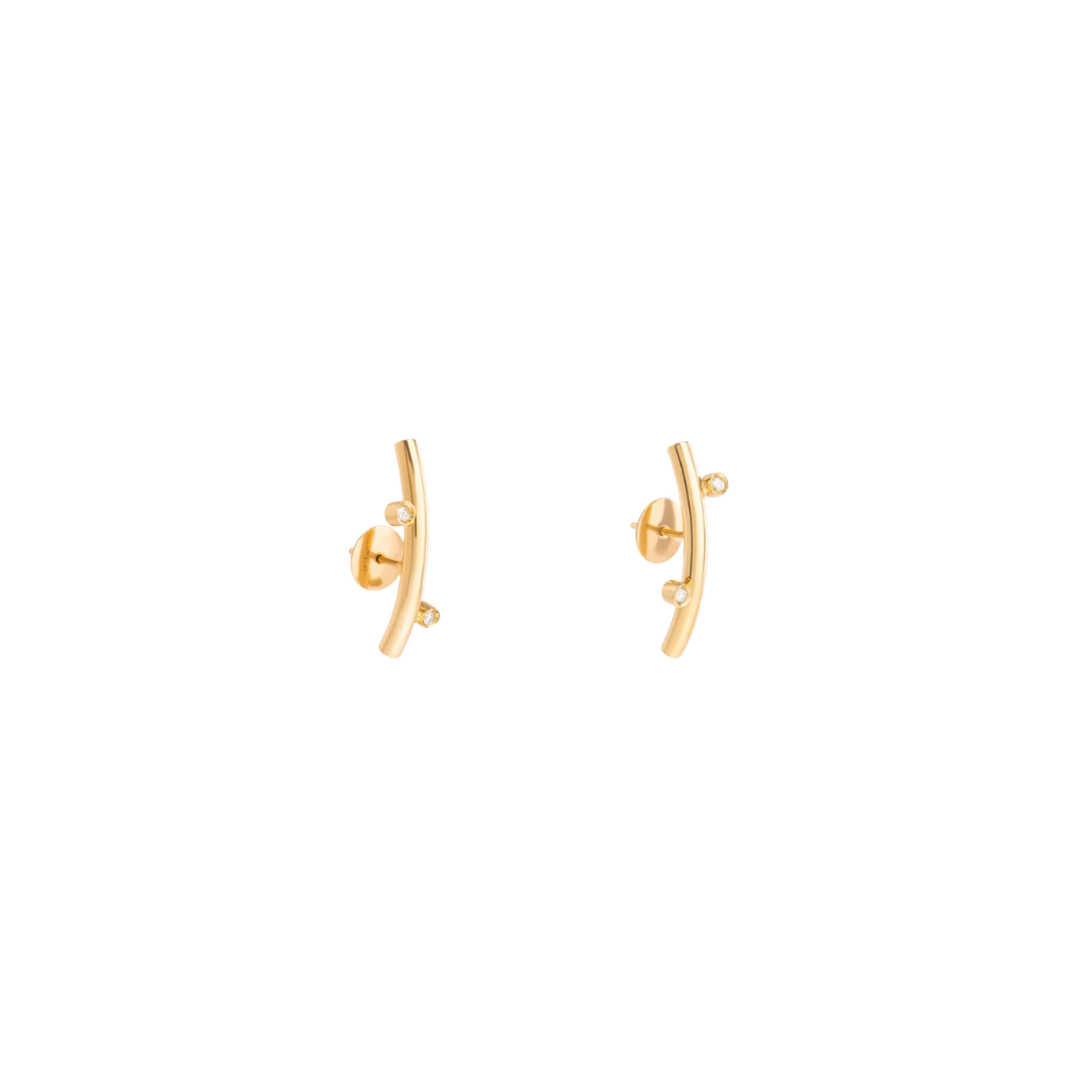 Carolina Neves- Diamond Curved Earring – Henri Noël