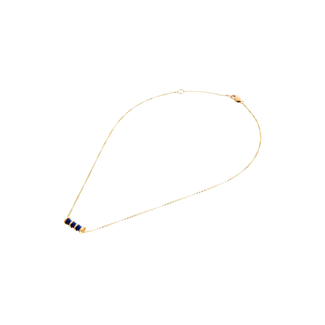 Carolina Neves- Lapis Lazuli and Diamond Station Necklace – Henri Noël
