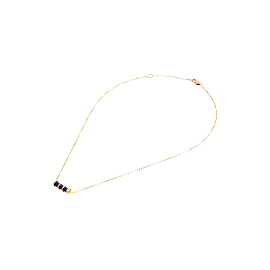 Carolina Neves- Lapis Lazuli and Diamond Station Necklace – Henri Noël
